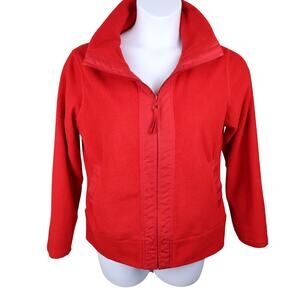 Coldwater Creek Red Fleece Jacket | Women’s S | Full Zip & Pockets